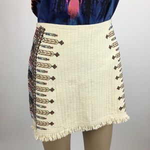 ZARA Embroidered Mini Skirt Size Med NWT